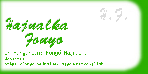 hajnalka fonyo business card