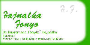 hajnalka fonyo business card